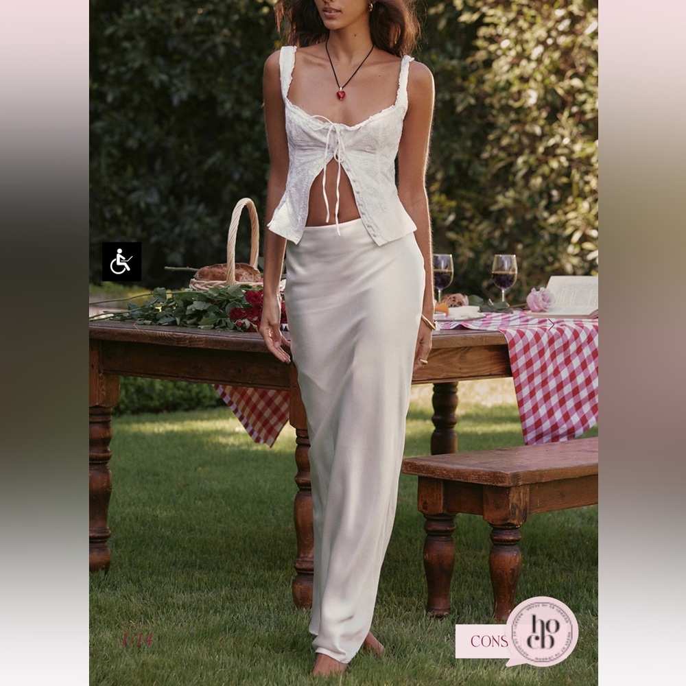 House of cb elegant White  Skirt